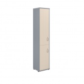 Шкаф колонка с глухой средней и малой дверьми СУ-1.3(L) Клен/Металлик 406x365x1975