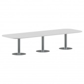 Конференц стол ПРГ-7 Белый/Алюминий 3600x1200x750