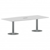 Конференц стол ПРГ-4 Белый/Алюминий 2400x1200x750