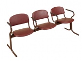 БС3(пнс) Блок стульев 3-х мест.с подлок.,неоткид.сид.,ткань,кожа 1650х476х460/780