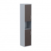 Шкаф колонка с комплектом глухих малых дверей СУ-1.5 Венге Магия/Металлик 406x365x1975