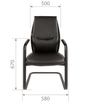 Офисное кресло CHAIRMAN VISTA-V BLACK экопремиум черный, черн.полозья