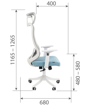 Офисное кресло CHAIRMAN CH563 белый пластик, бирюзовый