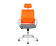 Кресло офисное / Бит / белый пластик / оранжевая сетка / темно серая ткань
