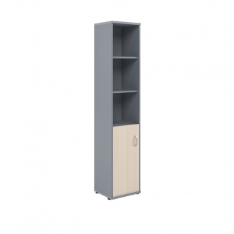 Шкаф колонка с глухой малой дверью СУ-1.1(L) Клен/Металлик 406x365x1975