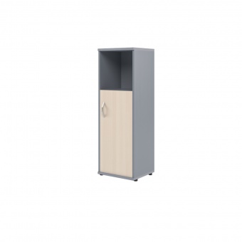 Шкаф колонка с глухой малой дверью СУ-2.1(R) Клен/Металлик 406x365x1200