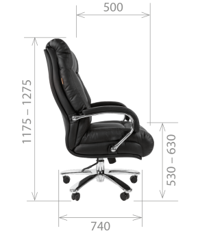 Офисное кресло CHAIRMAN 405 кожа черное