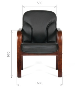 Кресло для посетителей CHAIRMAN 658 натуральная кожа черная