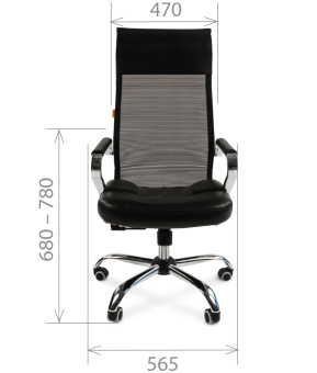 Размеры кресла для руководителя CHAIRMAN 700 сетка Сетка TW черная (спинка)
