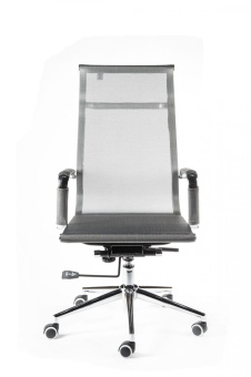 Кресло офисное / Хельмут / (grey) сталь + хром / серебристая сетка
