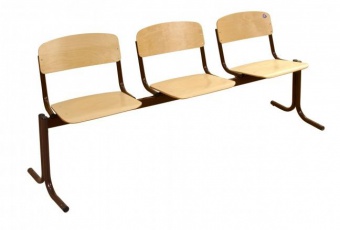 БС3(нс/ж) Блок стульев 3-х мест.неоткидные сиденья, жёсткие 1650х476х460/770