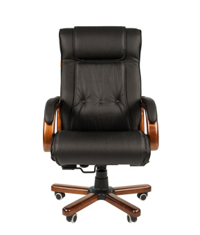 Кресло для руководителя CHAIRMAN 653 кожа натуральная черная