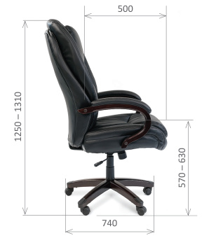 Размеры кресла для руководителя CHAIRMAN 408 Натуральная кожа